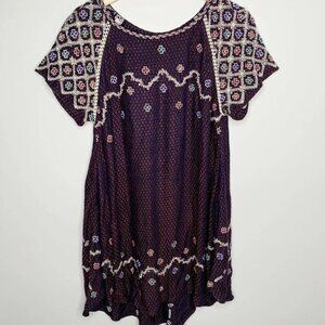 Free People  “In the Clouds” Embroidered Sweater Tunic/Mini sweater Dress